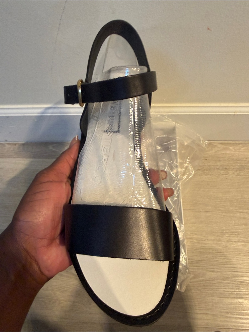 Steve Madden Black Leather Slingback Sandal